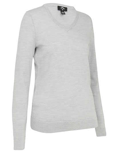 Callaway Ladies V-Neck Merino Sweater in Pearl Blue