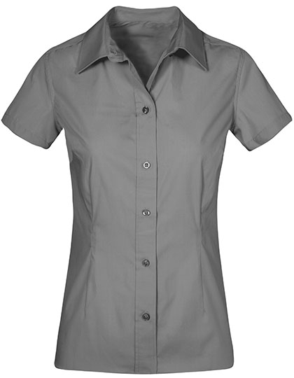 Promodoro Women's Poplin Shirt Short Sleeve in Steel Grey (Solid)