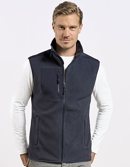 Promodoro Men's Canvas Fleece Vest in Navy