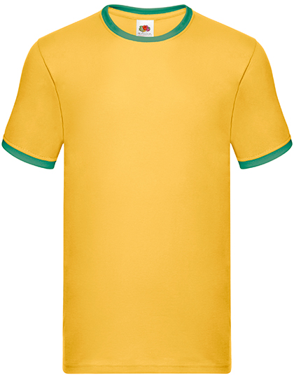 Fruit of the Loom Valueweight Ringer Tee in Sunflower