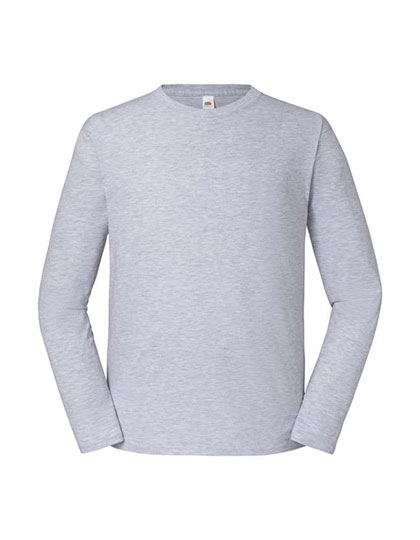 Fruit of the Loom Iconic 195 Long Sleeve Ringspun T in Heather Grey