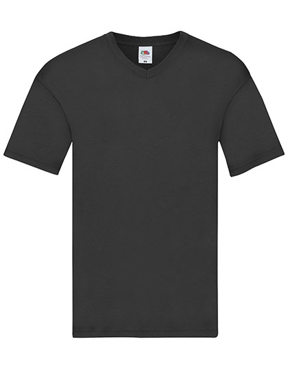 Fruit of the Loom Original V-Neck T in Black