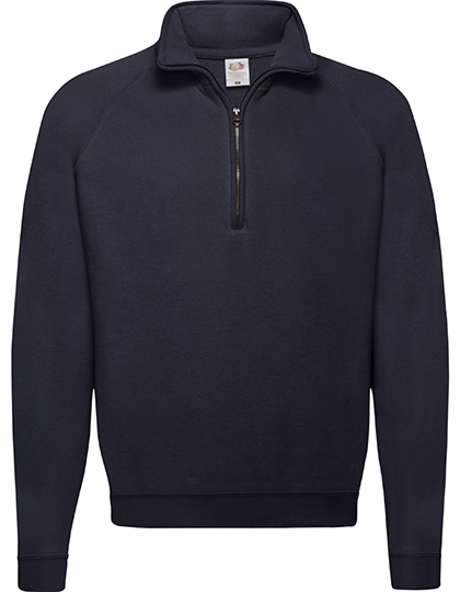 Fruit of the Loom Classic Zip Neck Sweat in Deep Navy