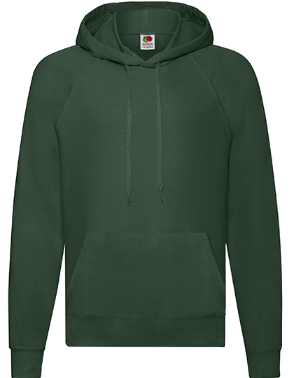Fruit of the Loom Lightweight Hooded Sweat in Bottle Green