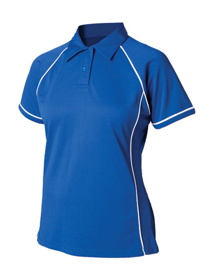 Finden+Hales Ladies' Piped Performance Polo in Royal