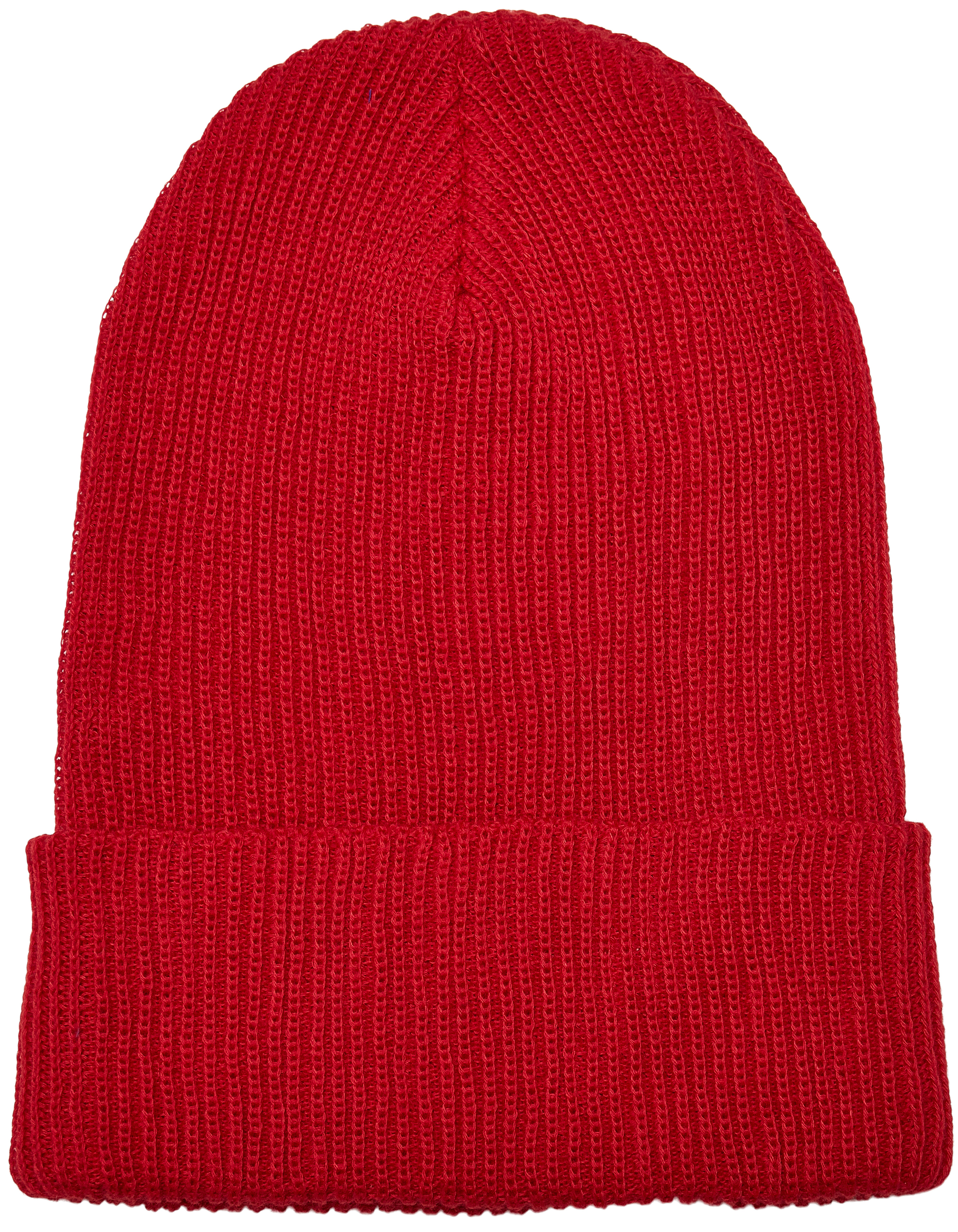 FLEXFIT Recycled Yarn Ribbed Knit Beanie in Red