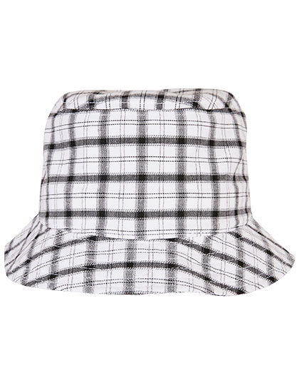 FLEXFIT Check Bucket Hat in White-Grey Check