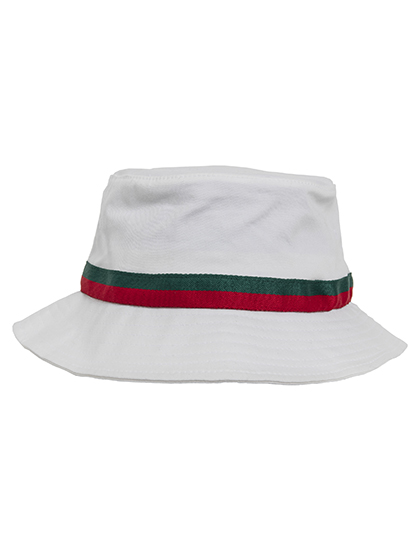 FLEXFIT Stripe Bucket Hat in White