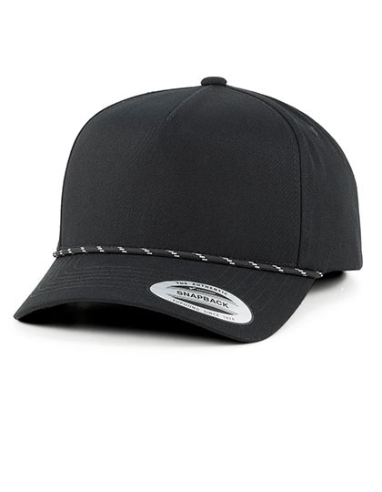 FLEXFIT YP Classics Retro Cotton Blend 5-Panel Snapback Cap with Braided Rope