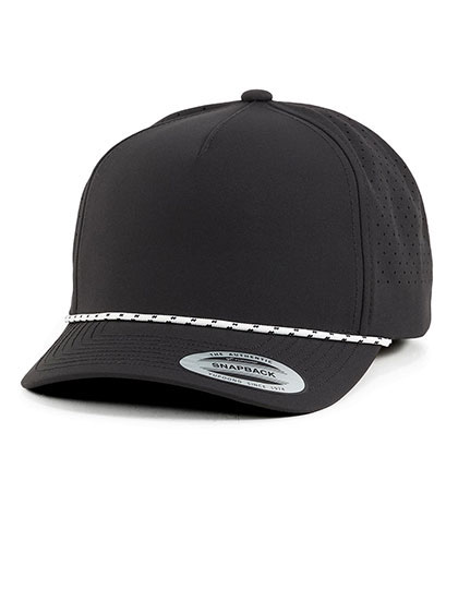 YP Classics 5-Panel Snapback Cap with Perforations and Braided Rope – 95% Baumwolle / 5% Elasthan