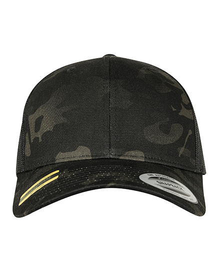 FLEXFIT Retro Trucker Multicam Cap in Black Multicam