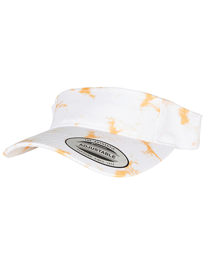FLEXFIT Batik Dye Curved Visor Cap in Orange-White