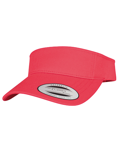 FLEXFIT Curved Visor Cap in Red