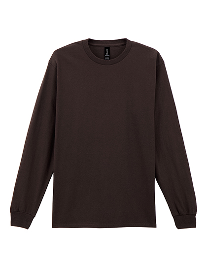 Gildan Ultra Cotton™ Long Sleeve T-Shirt in Dark Chocolate