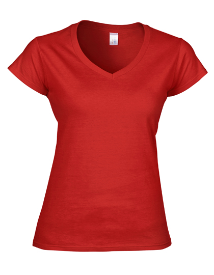 Gildan Softstyle® Women's V-Neck T-Shirt in Red