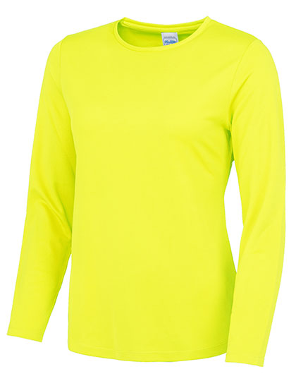 Just Cool Women's Long Sleeve Cool T in Electric Yellow