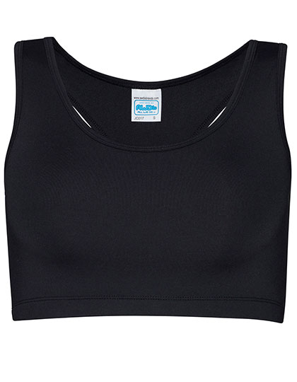 Just Cool Women's Cool Sports Crop Top in Jet Black