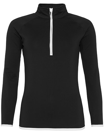 Just Cool Women's Cool 1/2 Zip Sweat in Jet Black