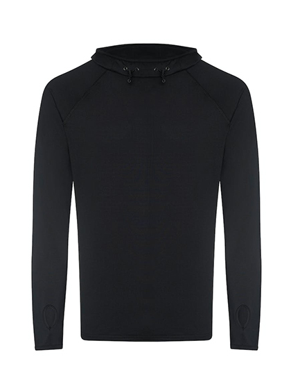 Just Cool Men's Cool Cowl Neck Top in Jet Black