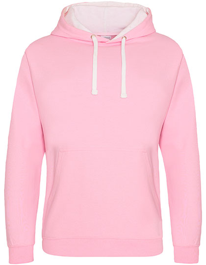 Just Hoods Varsity Hoodie in Baby Pink