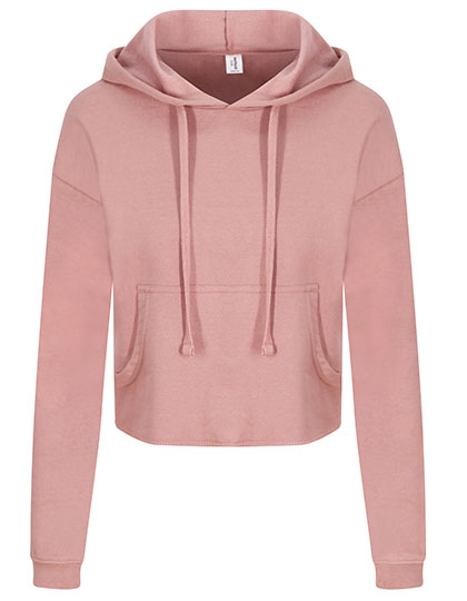 Just Hoods Women's Cropped Hoodie in Dusty Pink