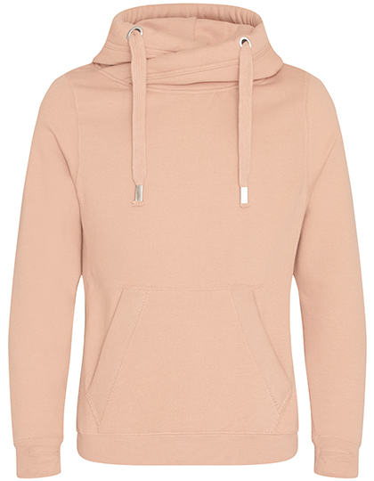 Just Hoods Cross Neck Hoodie in Nude