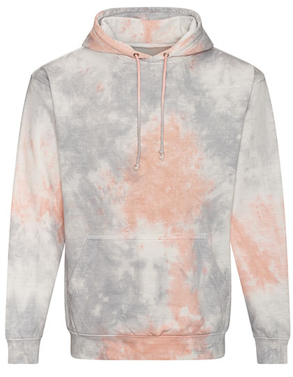 Just Hoods Tie-Dye Hoodie in Grey Pink Marble