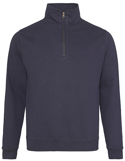 Just Hoods Sophomore 1/4 Zip Sweat in New French Navy