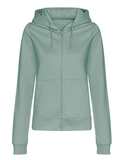 Just Hoods Women's College Zoodie in Dusty Green