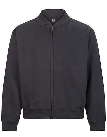 Just Hoods Signature Heavyweight Bomber Sweat in Solid Charcoal