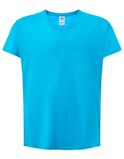 JHK Ladies' Curves T-Shirt V-Neck in Turquoise