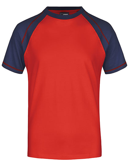 James & Nicholson Men's Raglan-T in Red