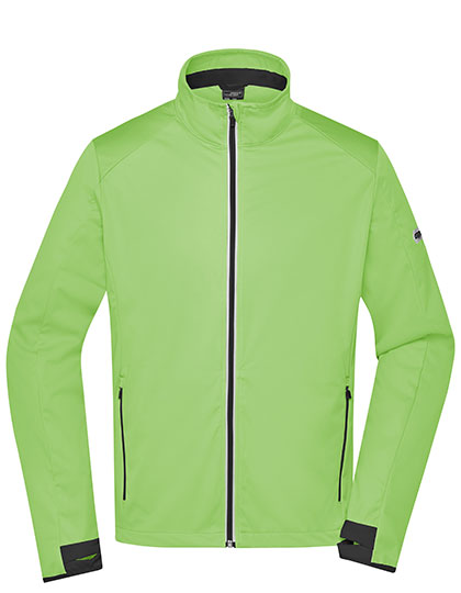 James & Nicholson Men's Sports Softshell Jacket in Bright Green