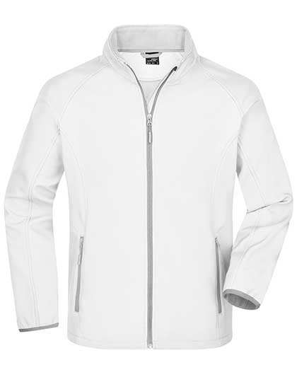 James & Nicholson Men's Promo Softshell Jacket in White