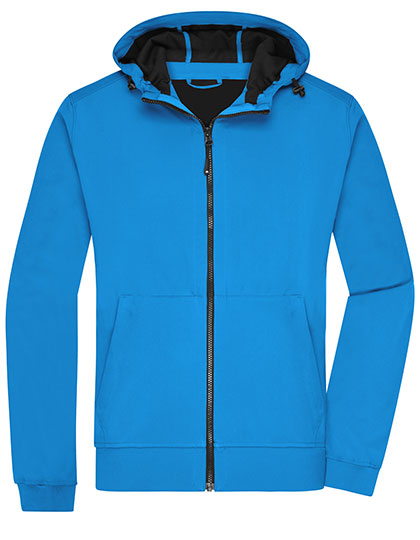 James & Nicholson Men's Hooded Softshell Jacket in Blue