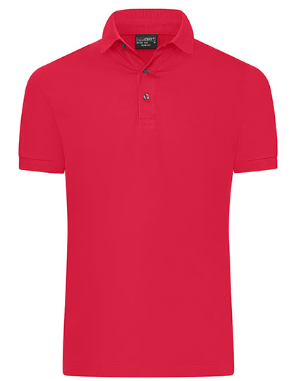 James & Nicholson Men's Mercerised Polo Slim Fit in Light Red