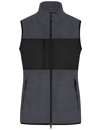 James & Nicholson Ladies' Fleece Vest in Carbon