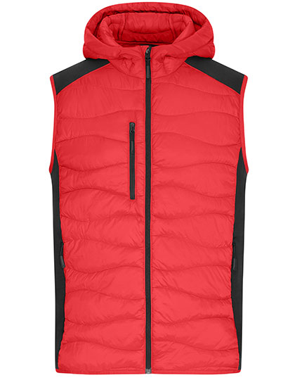 James & Nicholson Men's Hybrid Vest in Red