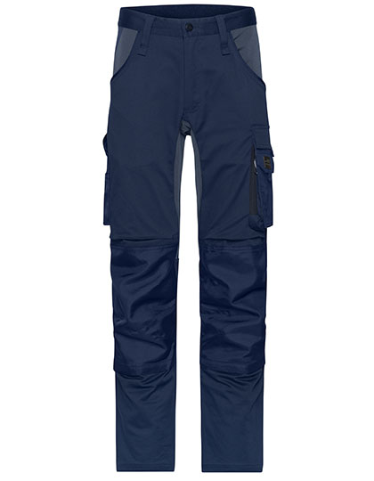 James & Nicholson Workwear Stretch-Pants Slim Line in Navy