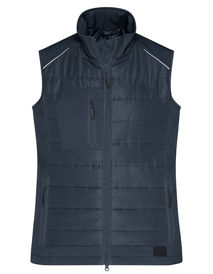 James & Nicholson Ladies' Hybrid Vest in Carbon