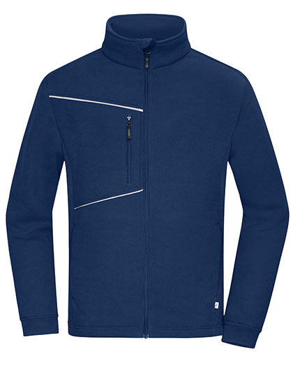 James & Nicholson Fleece Jacket - Corduroy Look in Navy
