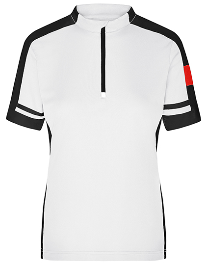 James & Nicholson Ladies' Bike-T Half Zip in White