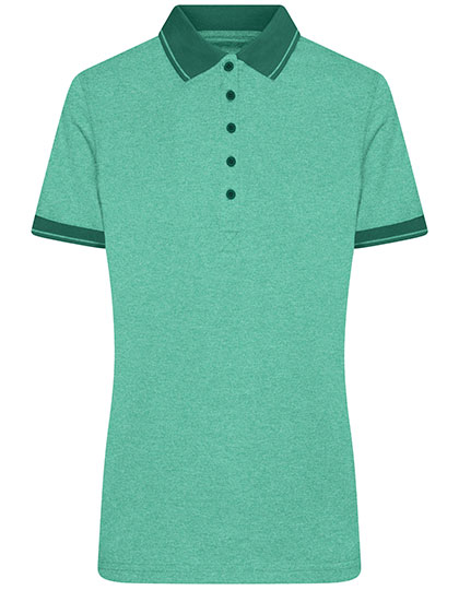 James & Nicholson Ladies' Heather Polo in Green Melange