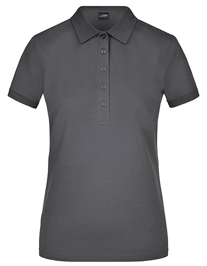 James & Nicholson Ladies' Elastic Polo Piqué in Graphite (Solid)