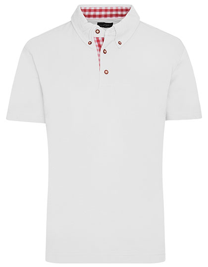 James & Nicholson Men's Traditional Polo in White