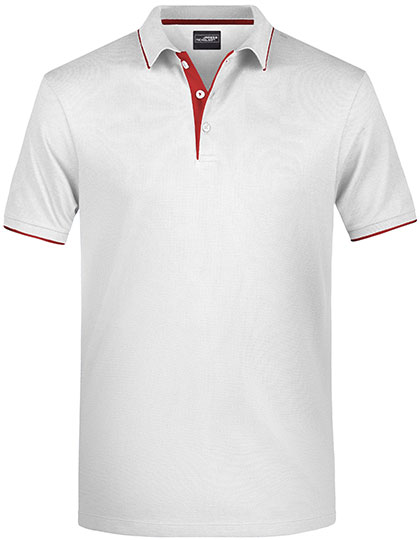 James & Nicholson Men's Polo Stripe in White