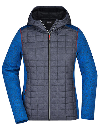 James & Nicholson Ladies' Knitted Hybrid Jacket in Royal Melange