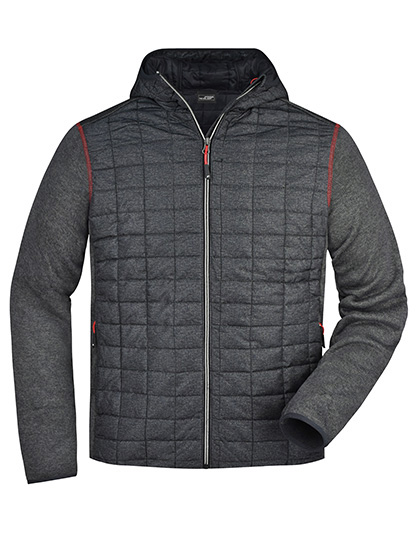 Men's Knitted Hybrid Jacket – 100% Polyester, Futter: 100% Polyamid