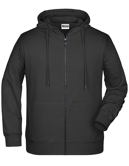 James & Nicholson Men's Zip-Hoody in Black