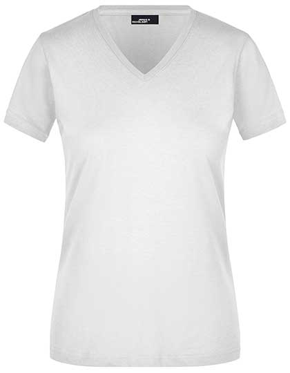 James & Nicholson Ladies' Slim Fit V-T in White